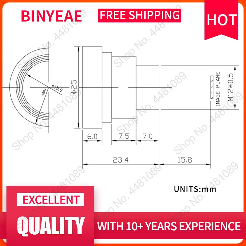 Линза BINYEAE M12 FL с разъемом 35 мм линза отверстием для 1/2 CCD F2.0 Mini CCTV HD 2 0