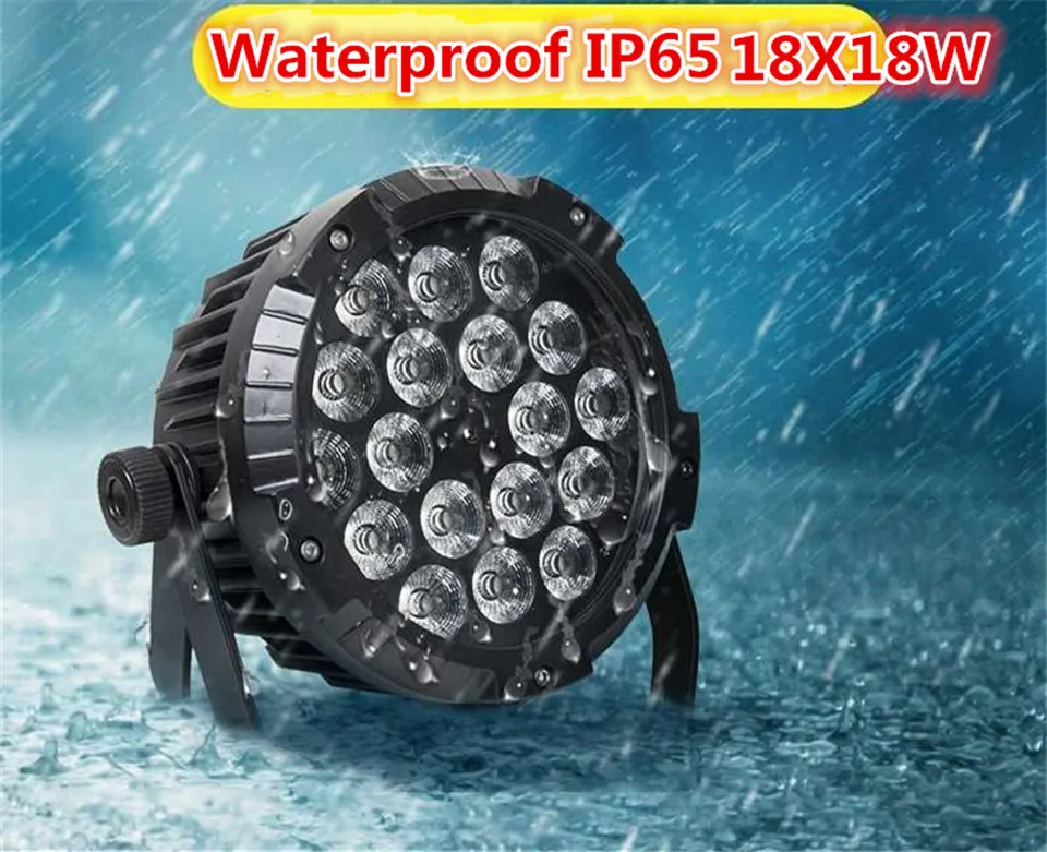 IP65 Водонепроницаемый светодиодный Par Светильник 18x18 Вт RGBWA УФ 6in1 PAR DMX512 управления