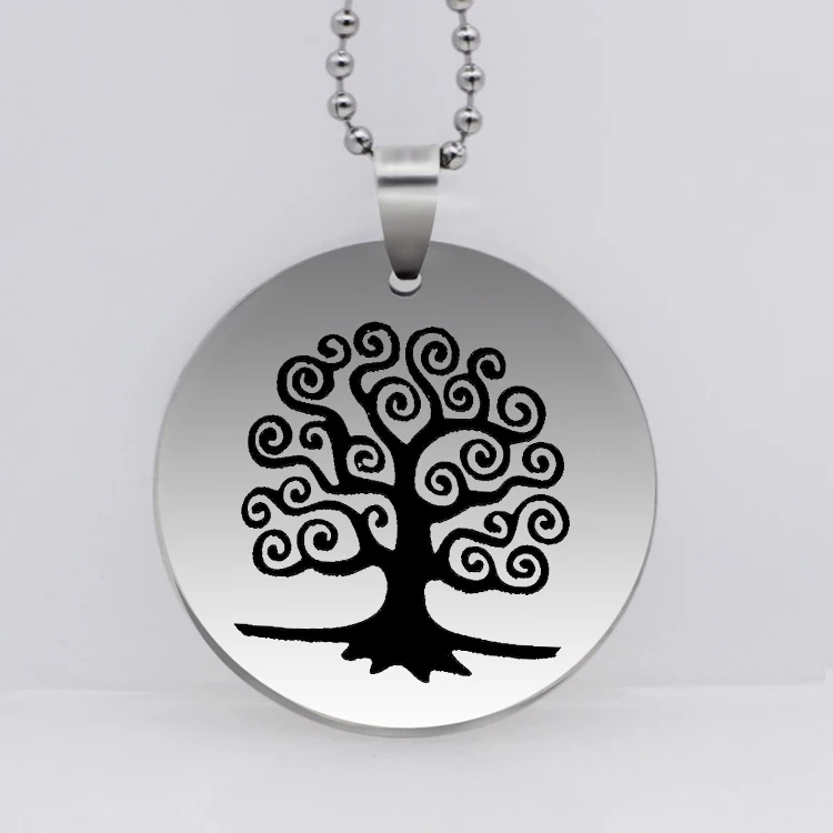Ожерелье с подвеской в виде дерева колье из нержавеющей стали ожерелья ювелирные
