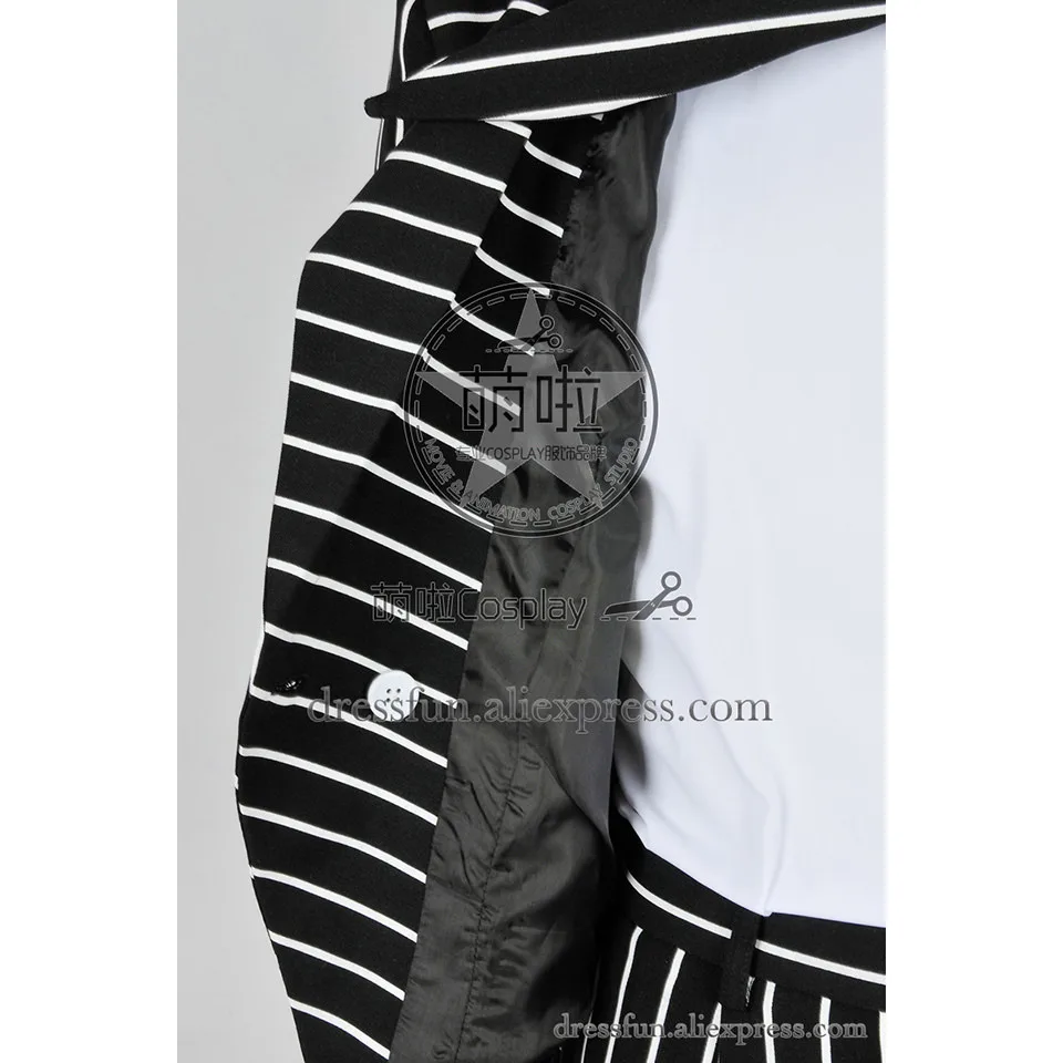 Костюм для косплея Кошмар перед Рождеством Джек Скеллингтон костюм в черную