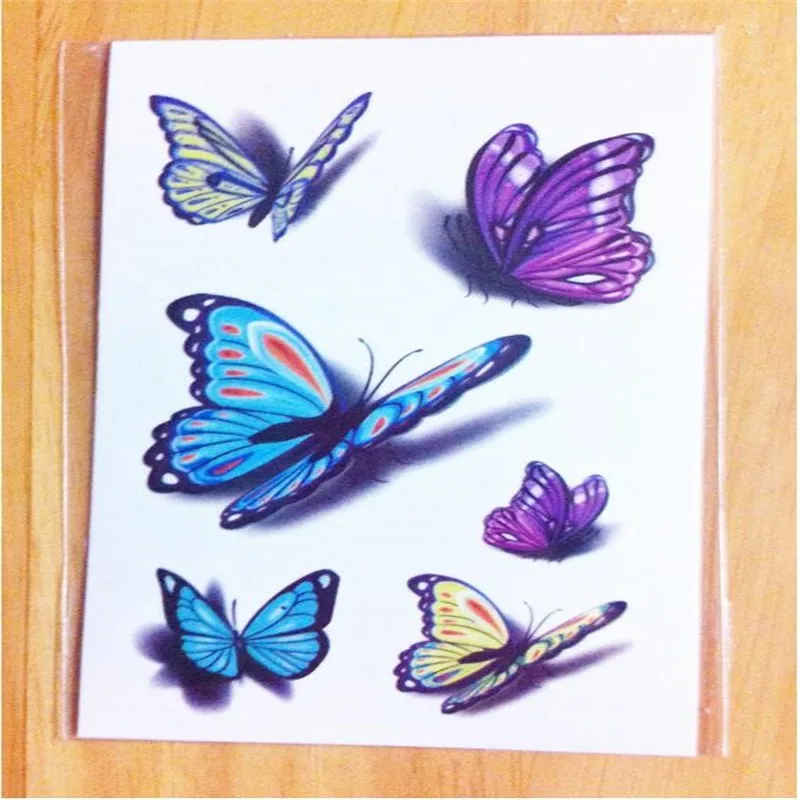 Bittb 5PC Butterfly Pattern Waterproof Temporary Tattoos Body Art Sticker Fake Tattoo Paste Foil Beauty Paper | Красота и здоровье