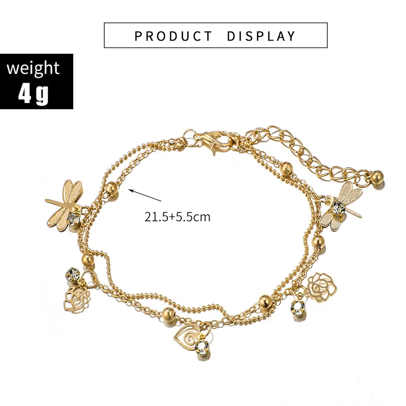 2 шт./компл. красивая стрекоза полый цветок кулон Регулируемая золотая