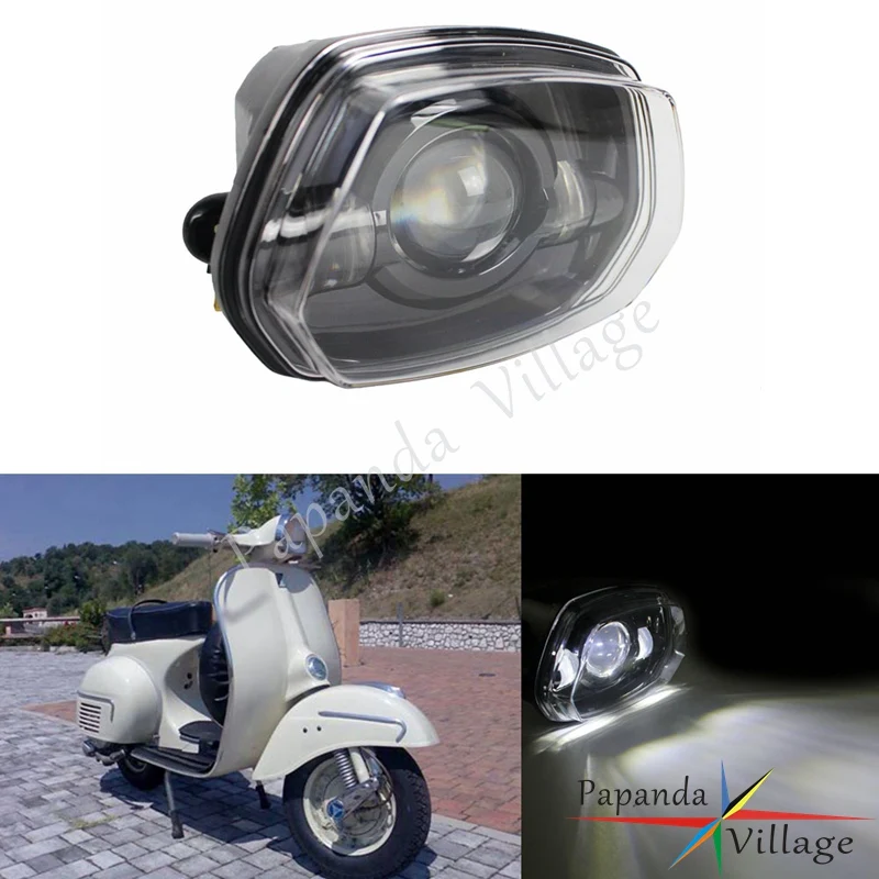 Papanda черный светодиодный фар высокий низкий пучок Замена Алюминий Корпус для Vespa