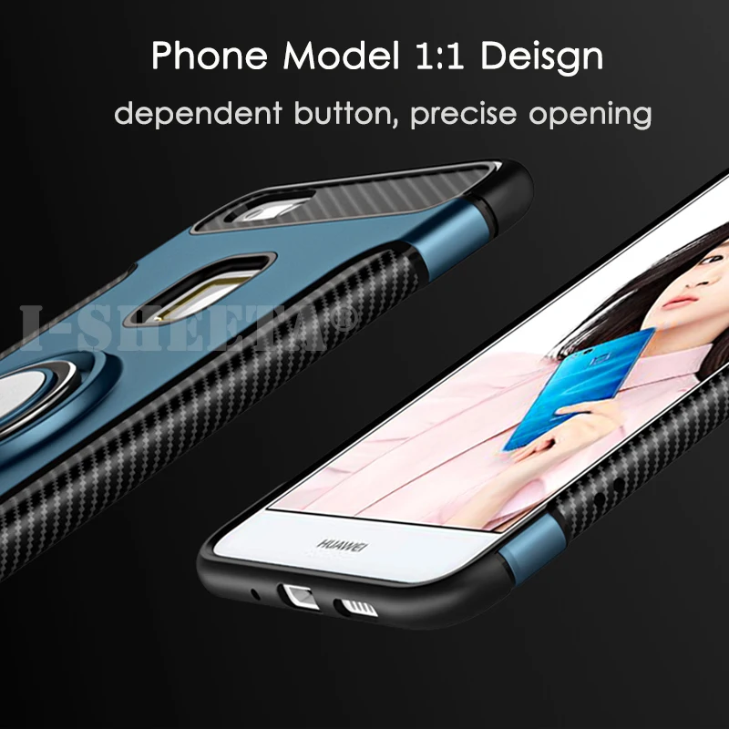 For Huawei Nova 4 2S 2 Plus 360 Magnetic Finger Ring Holder Stand Cover 3 3i Lite Hybrid Soft TPU+Hard PC Case |