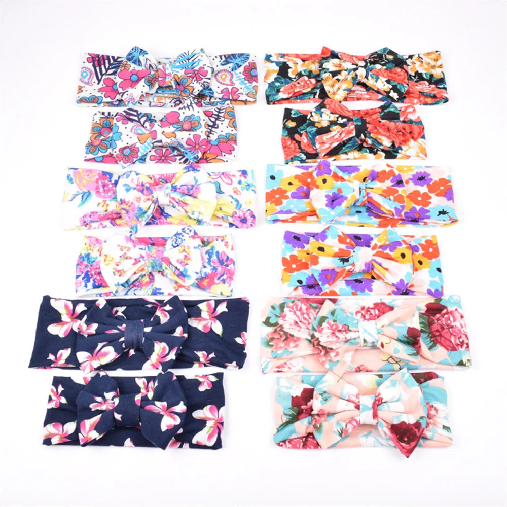 

Parent-child headband sets 2 sets /lot Floral Cotton Knot Headband printed fabric Girl Lovely Headwear 6 colors