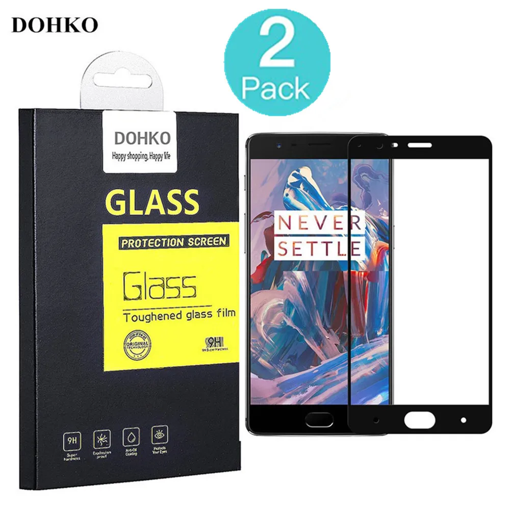 2 упак. DOHKO для OnePlus 6 т закаленное Стекло 0 26 мм 2.5D 3 Полное покрытие Экран протектор