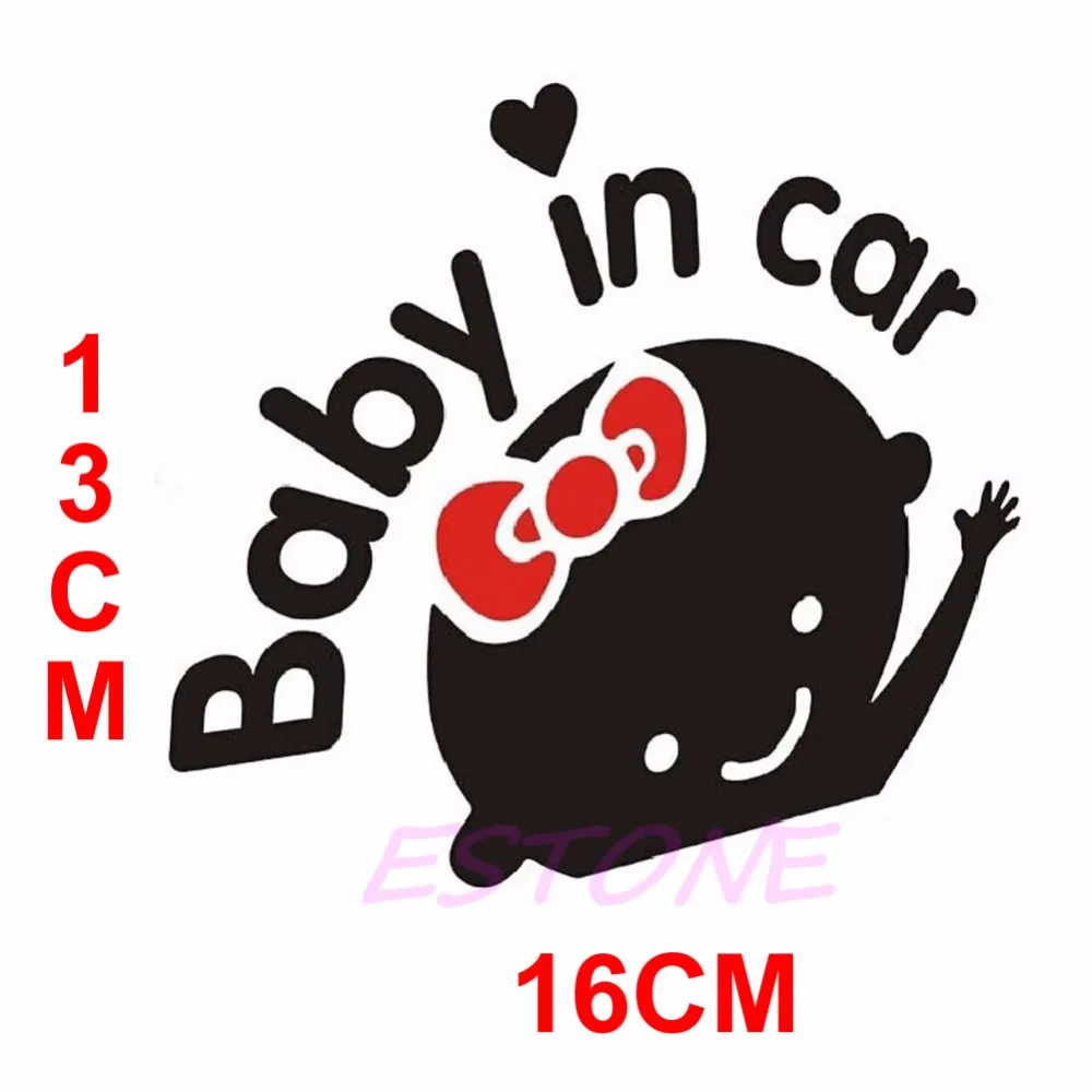 

"Baby In Car" Cute Waving Baby On Board Safety Sign Auto Car Decal / Sticker New