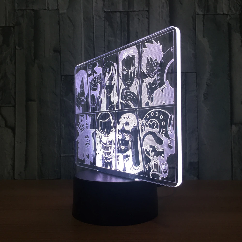 3D USB LED мультипликационные персонажи аниме лампа цвета меняющая атмосферу ночник