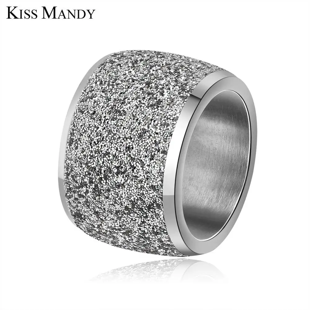 Silver Color KISS MANDY, высокое качество, кольца из нержавеющей стали для женщин, серебряный цвет, розовое золото, черный цвет, шикарное Женское Обручальное Кольцо FR73 - Цвет основного камня: Silver Color