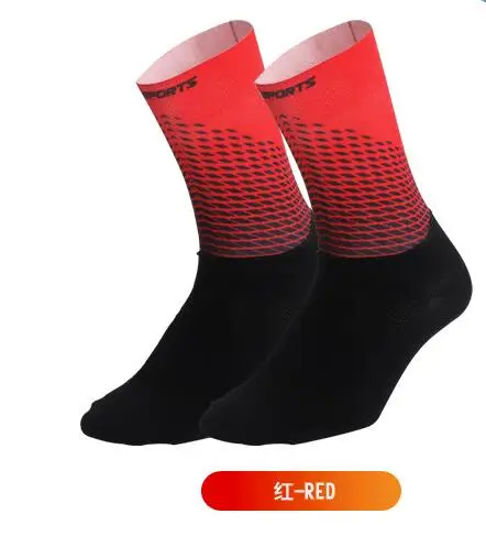 RED DH Спортивные профессиональные велосипедные носки дышащие дорожные велосипедные носки для спорта на открытом воздухе гоночный велосипед Компрессионные носки - Цвет: RED