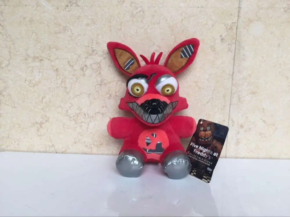 red Новые игрушки! 18 см FNAF медведь лисица мягкие игрушки мультфильм фильм пять ночей у фредди плюшевый игрушки подарки для детей - Цвет: red
