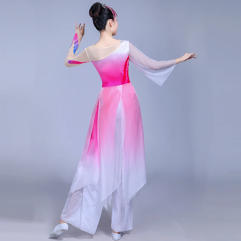 Classical dance costumes female elegant fan umbrella jasmine stage performance clothing | Тематическая одежда и униформа