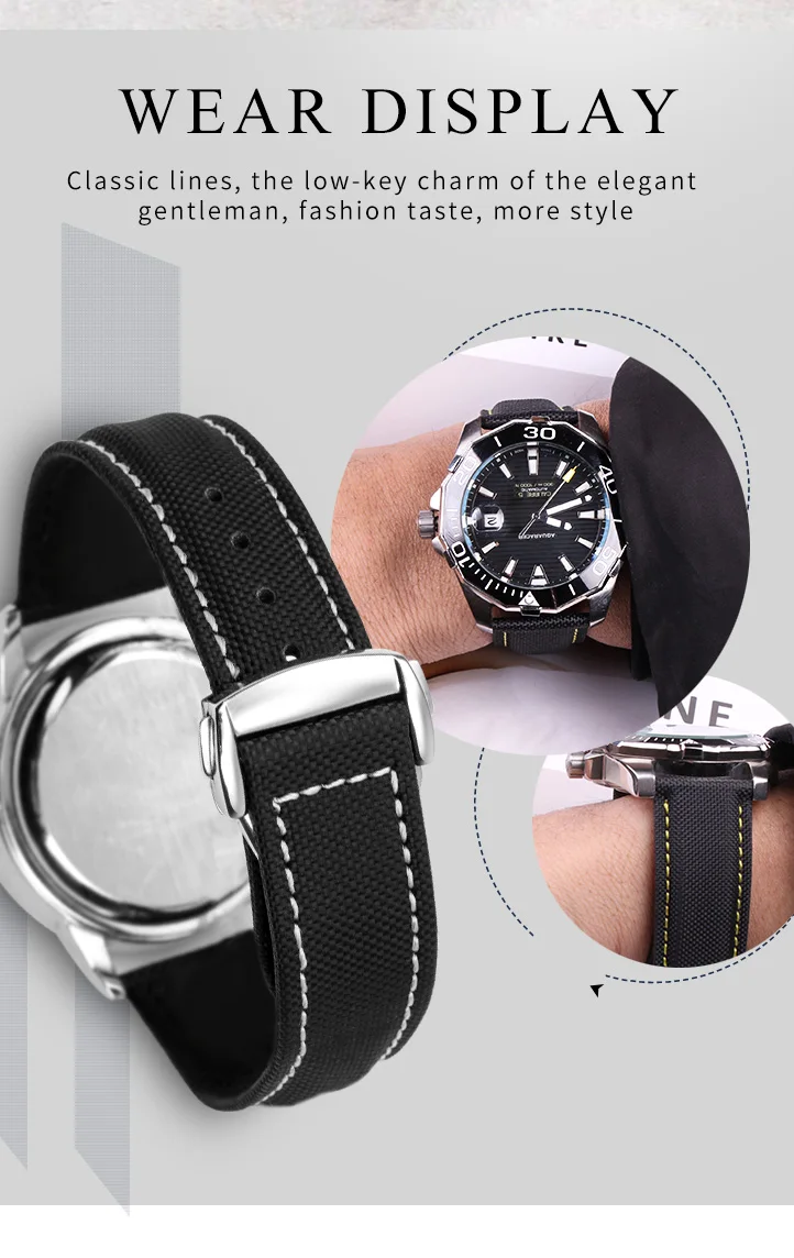19 20 мм 21 22 мм 23 мм нейлоновый кожаный холщовый ремешок для часов Omega ремешок для часов Citizen для Carrera для браслетов IWC аксессуары