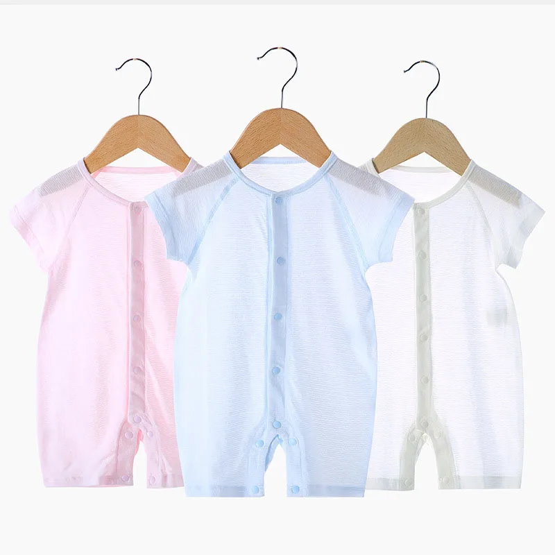 Комбинезон детский из дышащей ткани на пуговицах возраст 0 2018 месяцев|Ромперы| |