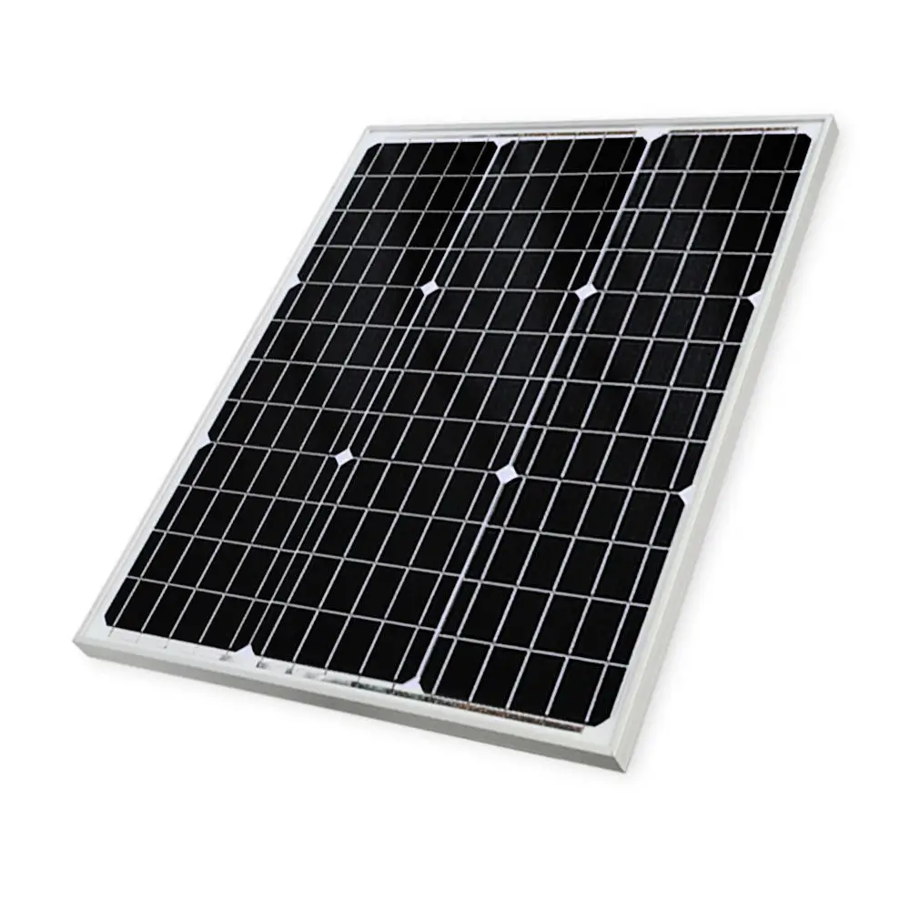 Моно солнечная панель 12V PV батарея 50W ватт стеклянная мини IP67 водонепроницаемая