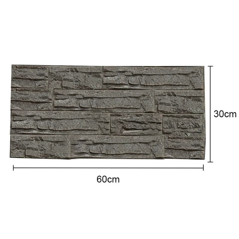dark gray 1 шт. 3D кирпичная ПЭ пена панели обоев комната Наклейка камень декор рельефная Наклейка на стену ТВ фон водонепроницаемые наклейки на стену 60*30 см - Цвет: dark gray