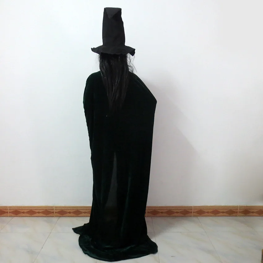 Платье для косплея Minerva McGonagall темно зеленый плащ Тренч костюм Хэллоуина на заказ