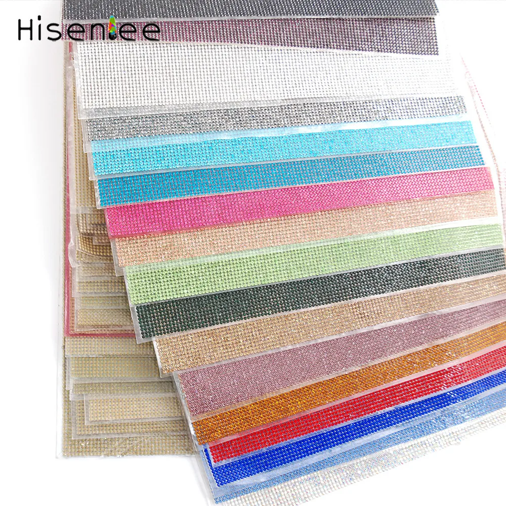 Hisenlee 24x40 см 17 цветов стеклянные кристаллы стразы с отделкой горячей фиксации