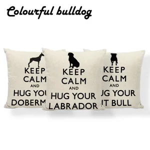 Подушки с лабрадором, доберман, подушки, Питбуль, прибрежный пляж, улучшение украшения, черный дакимакура, 43 см, полиэстер с рисунком