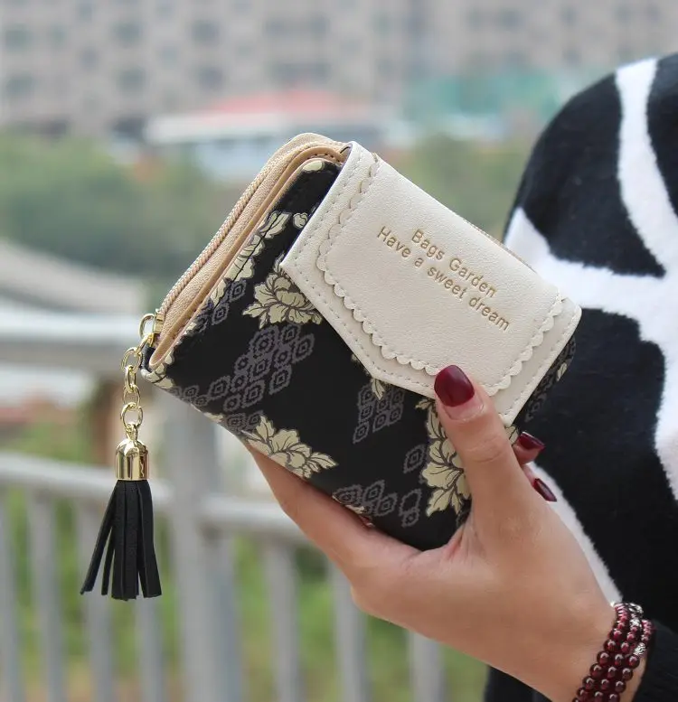 Дизайнерский роскошный женский кошелек от известного бренда маленький Дамский