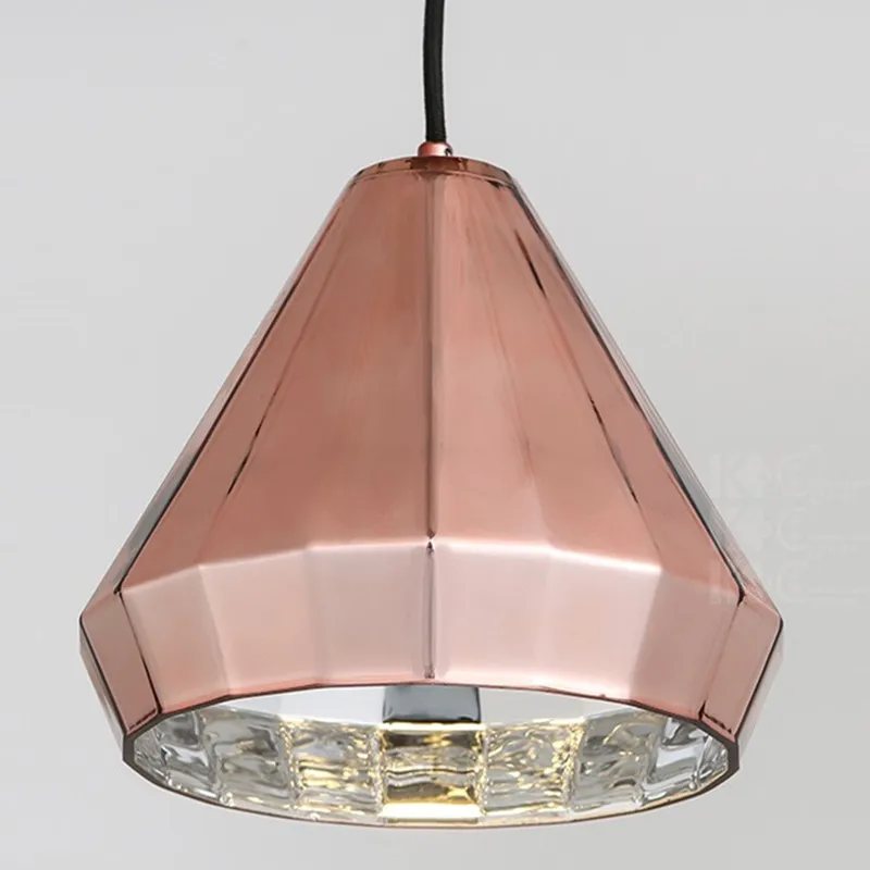 Скандинавский креативный подвесной светильник из розового золота стеклянная