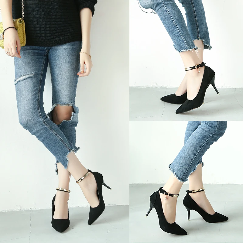 Женские туфли на высоком каблуке Новинка 2019 года шпильке красного цвета женские