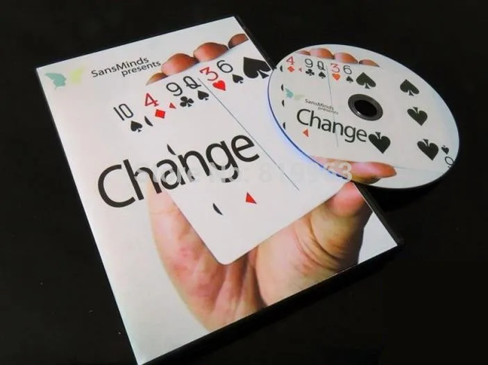 Изменение (DVD и Gimmick) от SansMinds Card Magic Tricks крупным планом иллюзии уличная магия Magica Toys
