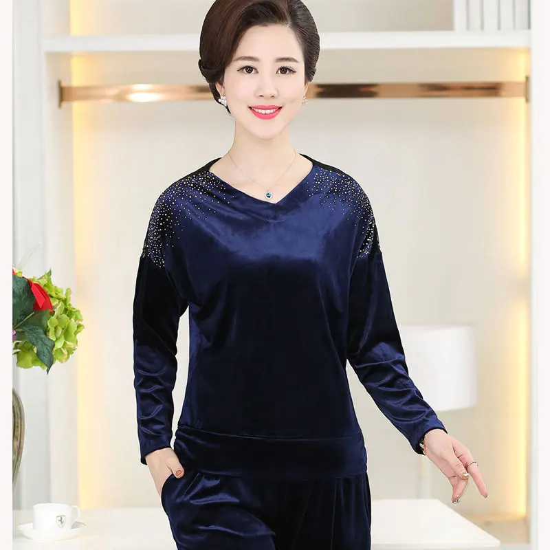 Женская одежда больших размеров сезон весна-осень 2023 Бархатный спортивный