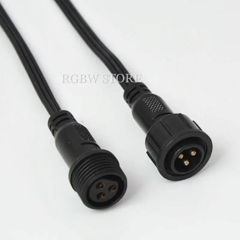 2 ~ 100 комплектов 3Pin Черный Водонепроницаемый светодиодный коннектор для WS2811
