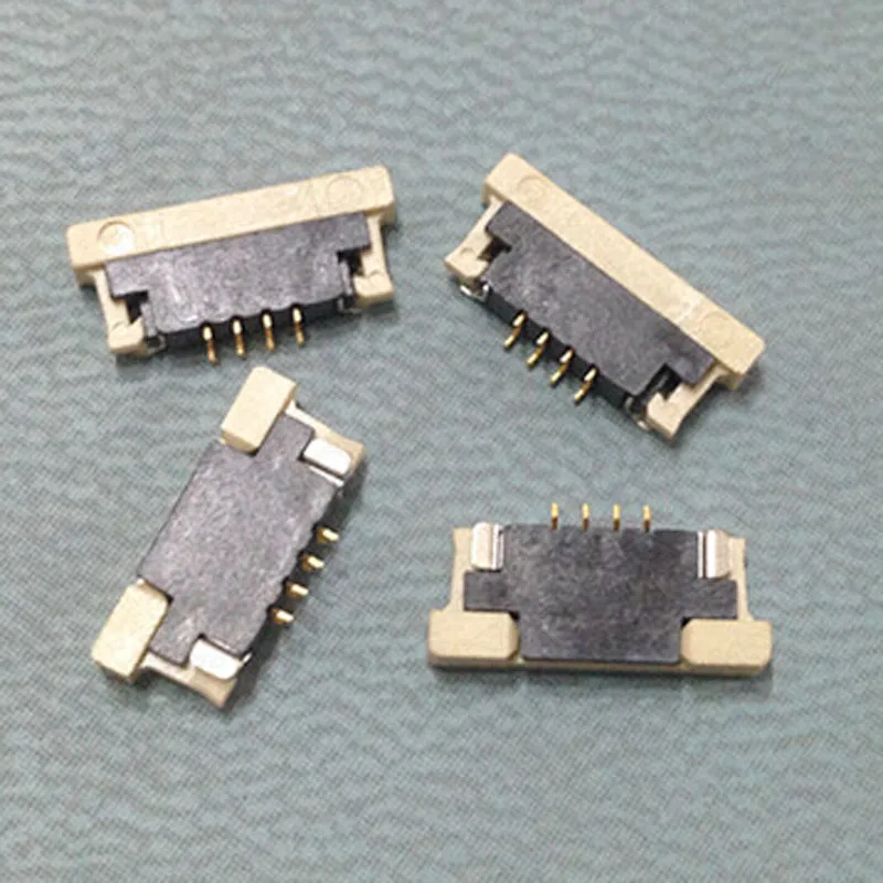 100pcs FPC Socket Connector 1.0 Spacing 4P Cable Drawer Downlink Type Flat Outlet 4 pin | Обустройство дома
