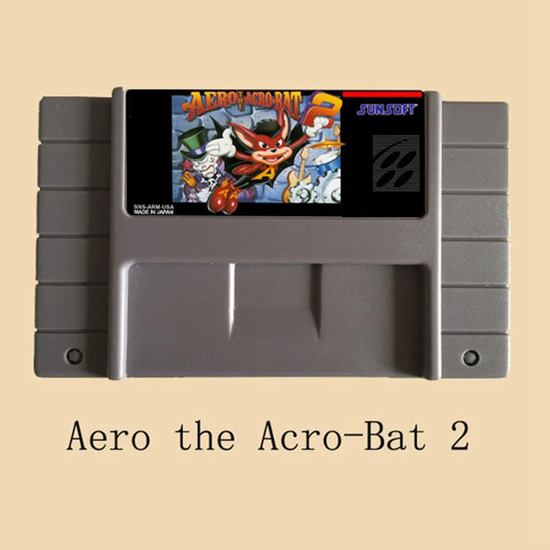 Aero Acro-летучая мышь 2 16 бит большой серый карточная игра для NTSC/PAL игровой плеер |