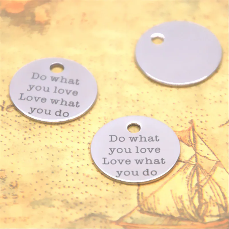 

10pcs Do what you love what you do charm silver tone message charm pendant 20mm