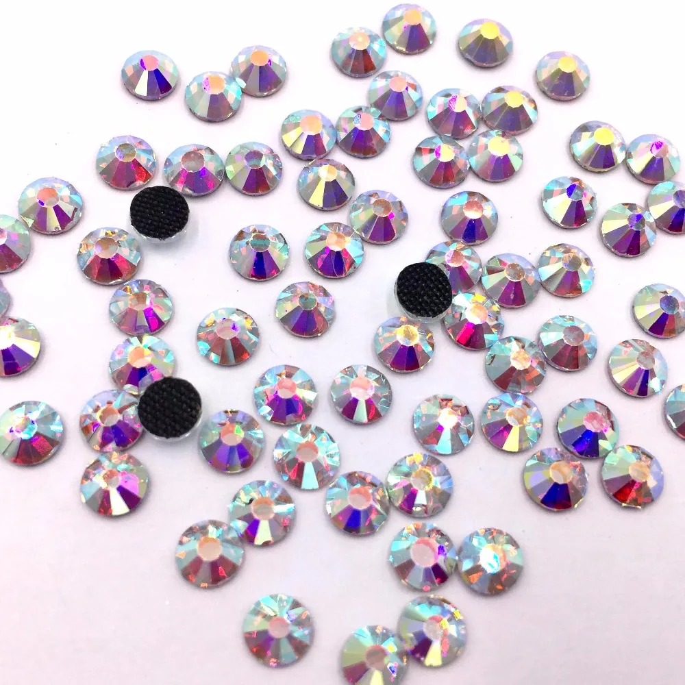 White AB DMC SS16 SS20SS30 3D Nails Art Tips Glass Rhinestone Flatback DIY Nail Beads hotfix Wedding deco iron on clothes | Дом и сад