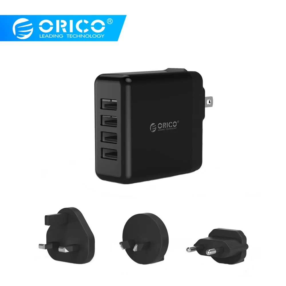 Зарядное устройство USB Tralver с конвертером EU UK AU Plug ORICO 4 порта супер зарядное 5V6. 8A34W