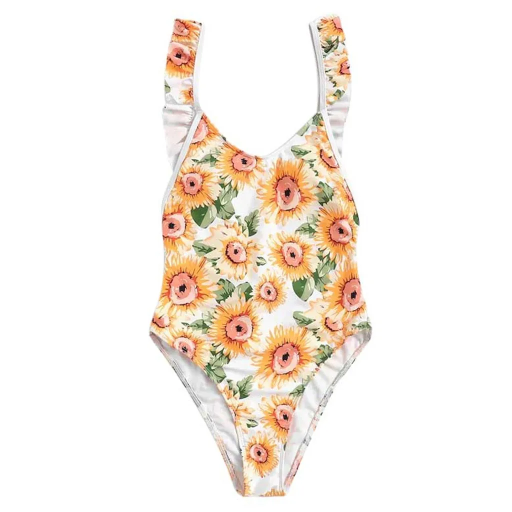 SAGACE бикини с цветочным принтом сексуальное цельное открытой спиной Бандажное