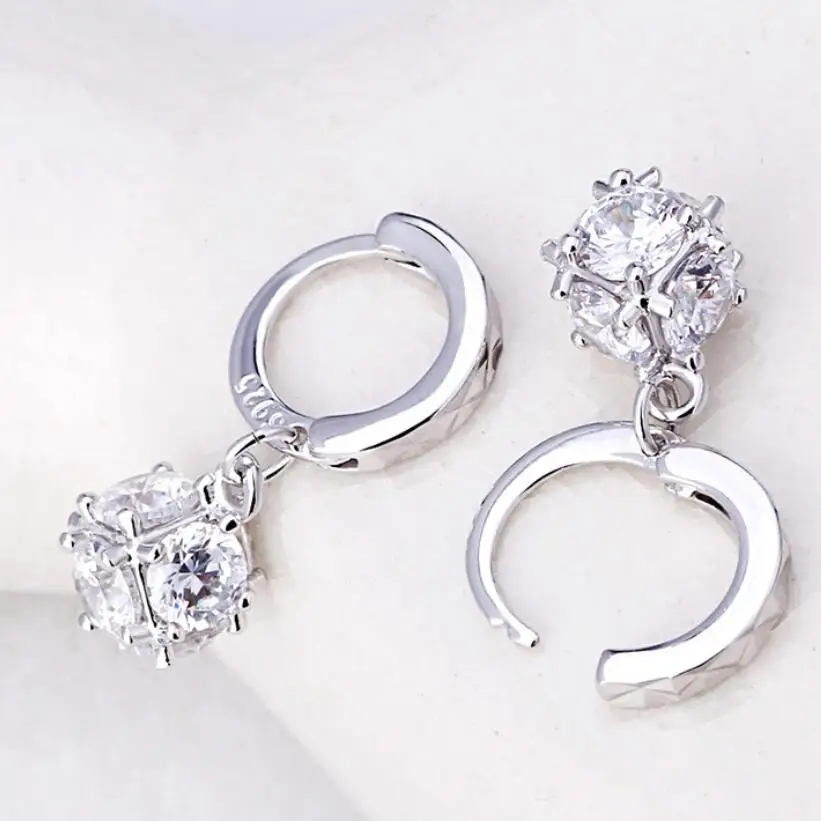 Fashionable Cubic zircon hoop earring for women | Украшения и аксессуары