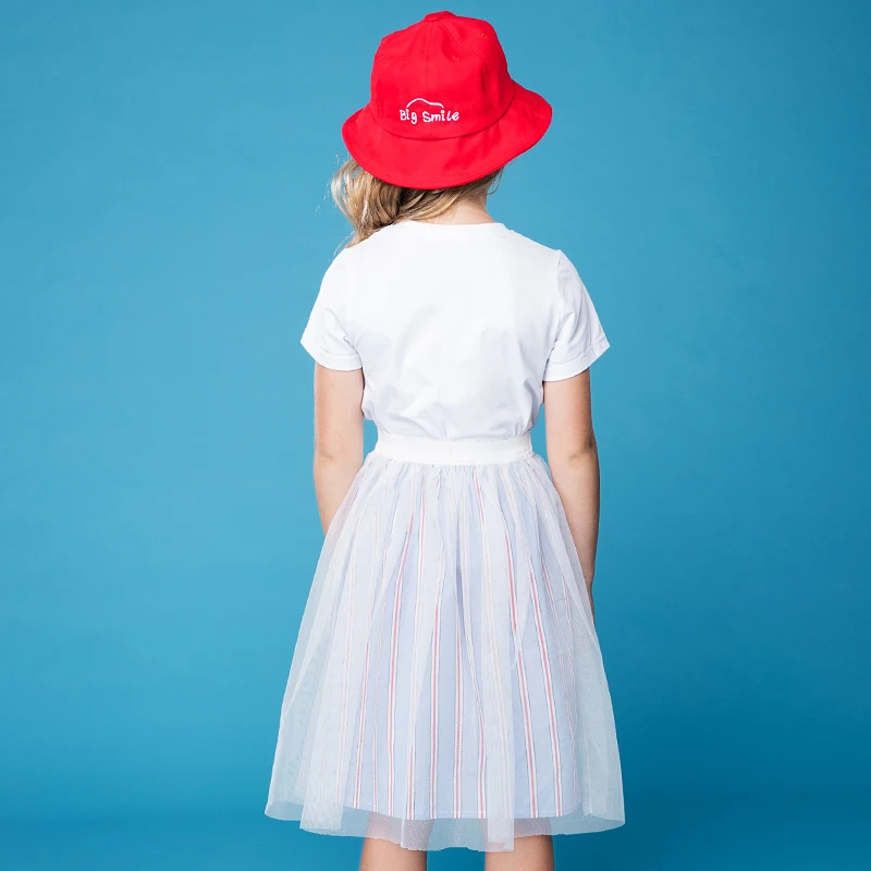 Комплекты одежды для девочек лето 2019 повседневный Топ принцессы + Сетчатое