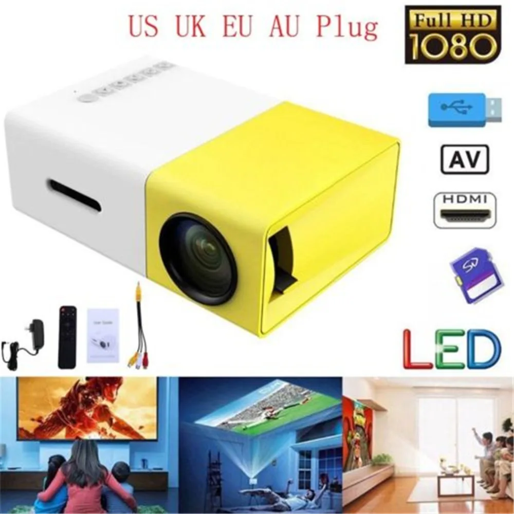 Прямая YG300 YG-300 ЖК-дисплей переносной Led-прожектор мини 400-600LM 1080 p видео 320x240 пикселей медиа светодиодный светильник плеер Best дома