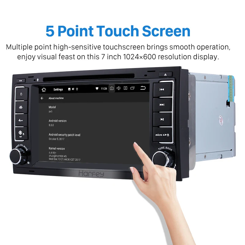 Harfey Android 8 0 7 &quot2Din радио автомобиль VW T5 Multivan Touareg Transporter стерео gps Wi-Fi Tochscreen