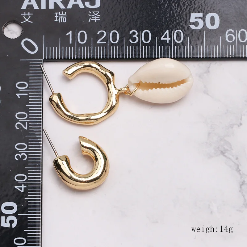 

Summer Simple Fashion Natural Shell Drop Earrings Women Female Bohemia Gold Silver color Dangle Cowrie Earring Geometric Jewelry