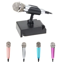 3 5mm audio plug wired mini microphone portable stereo condenser with mic stand for chattingsingingkaraokepc iphonesamsung