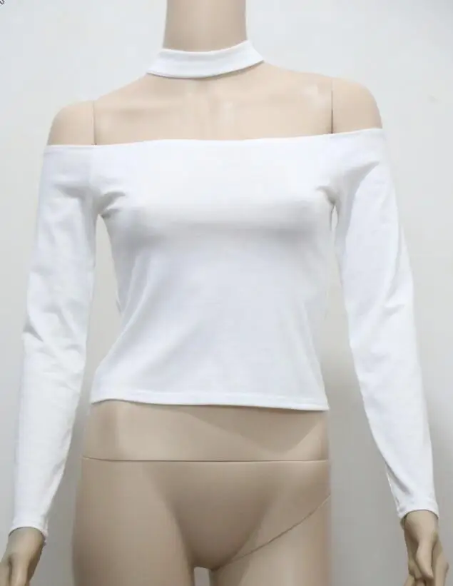 Футболка с длинным рукавом Новинка осени 2017|tee top|top teeschoker neck top |