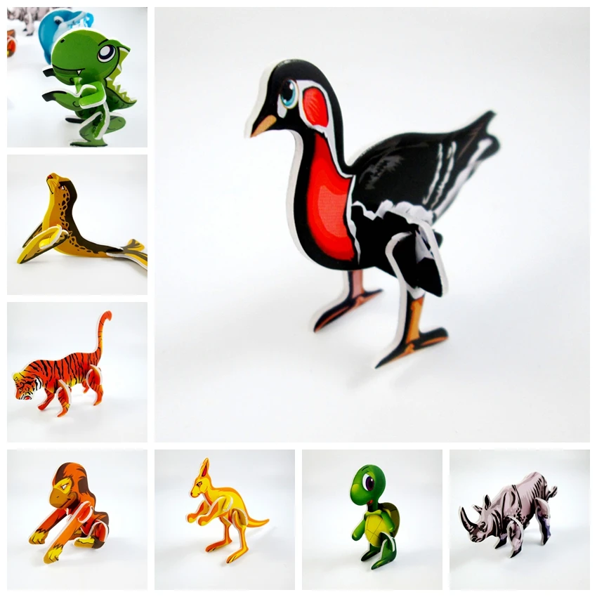 

Wholesale 360pcs/lot Mini Cartoon Animal Model Paper 3D Puzzles Toys for Children Gift Intelligence Toys