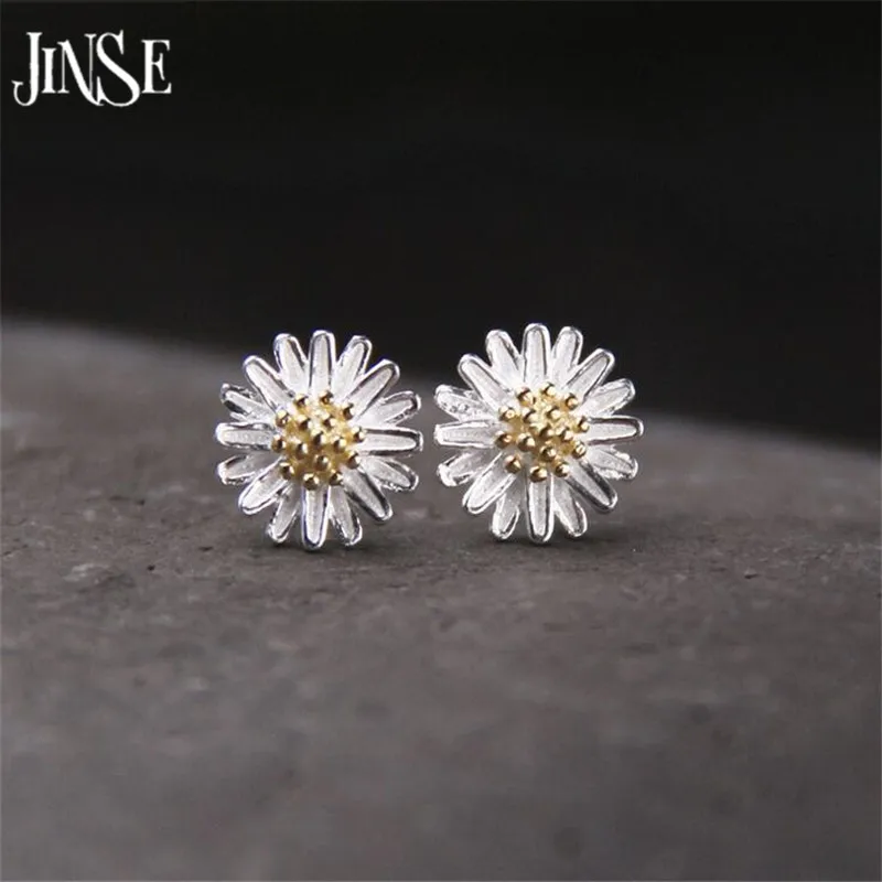 Женские серьги гвоздики из серебра 925 пробы 8 мм|flower stud earrings|fashion earringsstud earrings |
