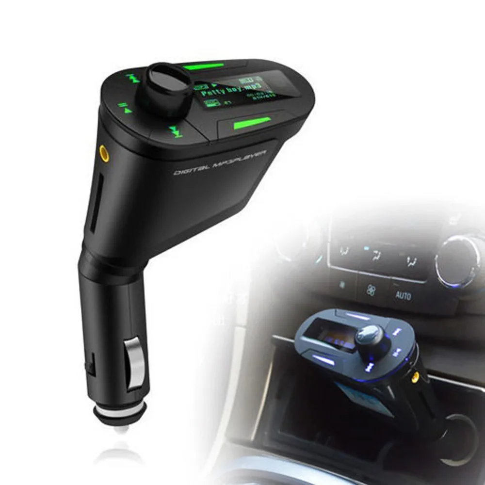 Автомобильный MP3 плеер с зеленым светом беспроводной USB комплект трансмиттер для