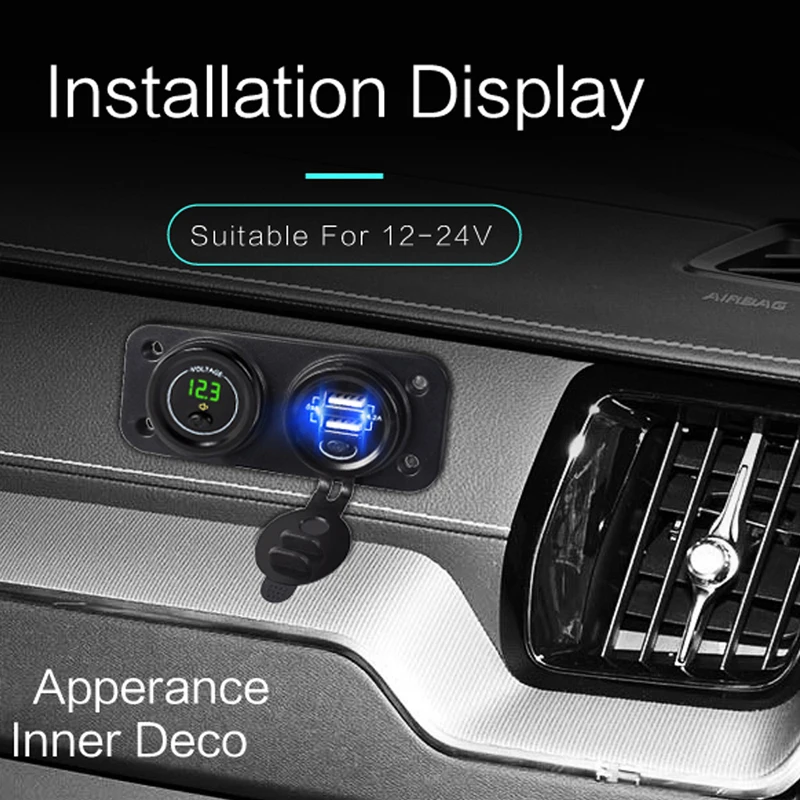 12 V-24 V Dual USB Автомобильное зарядное устройство гнездо Зарядное устройство для быстрого автомобильного Зарядное устройство розетки с USB Зарядное устройство 12 V-24 V Автомобильный USB розетка адаптер розетки аксессуары