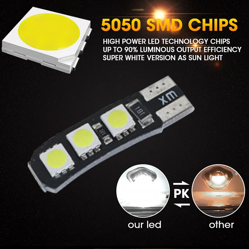 Hlxg 4 шт. Led T10 W5W Автомобильные лампы освещение указатель поворота лампа для чтения