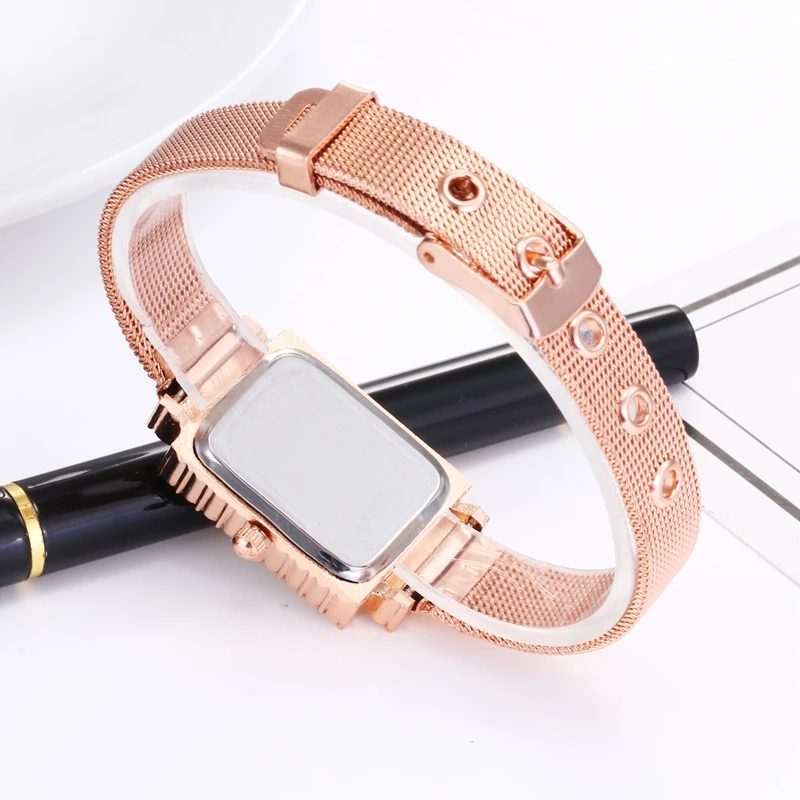 Exquisite Small Square Rhinestone Watches Women Luxury Brand Full Steel Bracelet Ladies Quartz Reloj Mujer Clock | Наручные часы