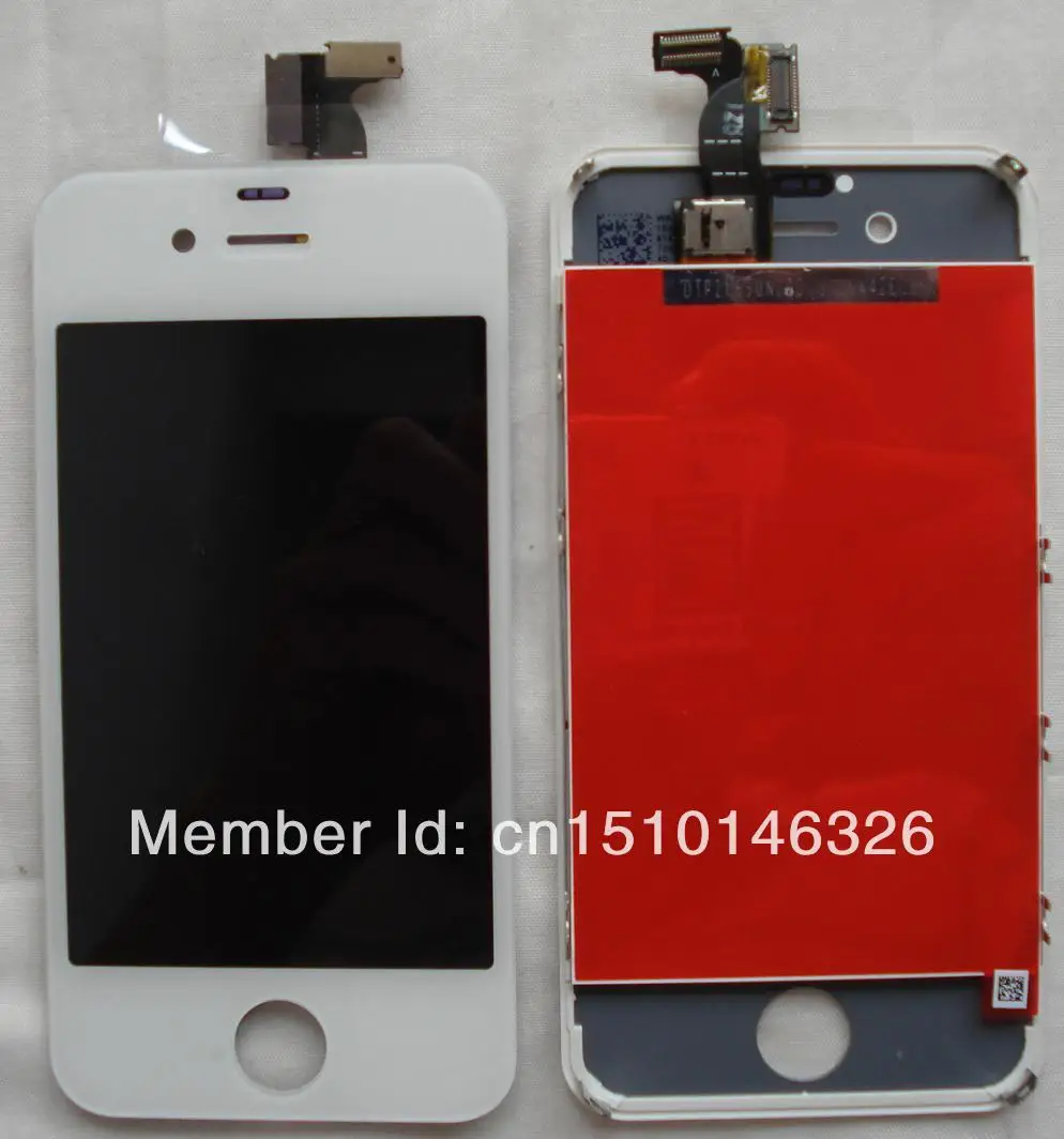 (O)(DHL EMS Free)100% Top Quality for iPhone 4S Touch Screen+Frame+LCD Display Glass Digitizer Assembly Black White(50PCS/Lot) | Мобильные