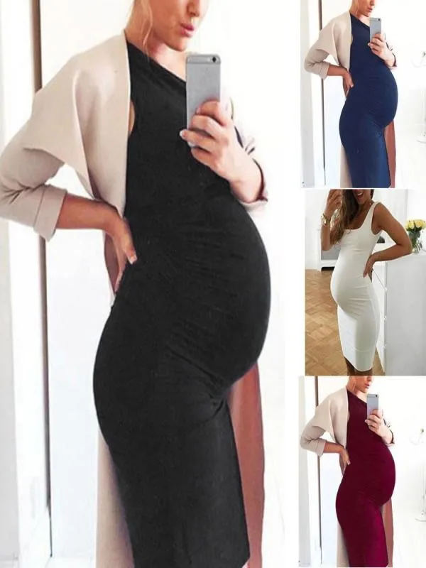 MUQGEW elegant dress for women Fashion Womens Pregnants O-Neck Sleeveless Nursing Maternity Solid Vest Dress femme enceinte#y2 | Мать и